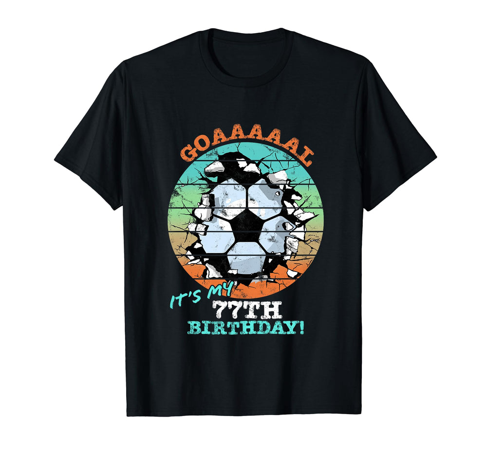 Soccer Birthday Party 77 Year Old 77Th T-Shirt - Custom Art Print Unisex