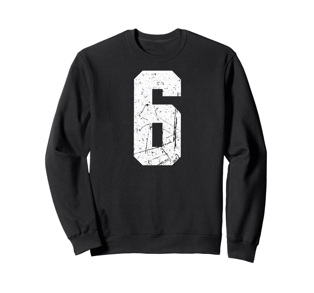 Sport Team Number 6 Sweatshirt - Fun Novelty Design for Adults