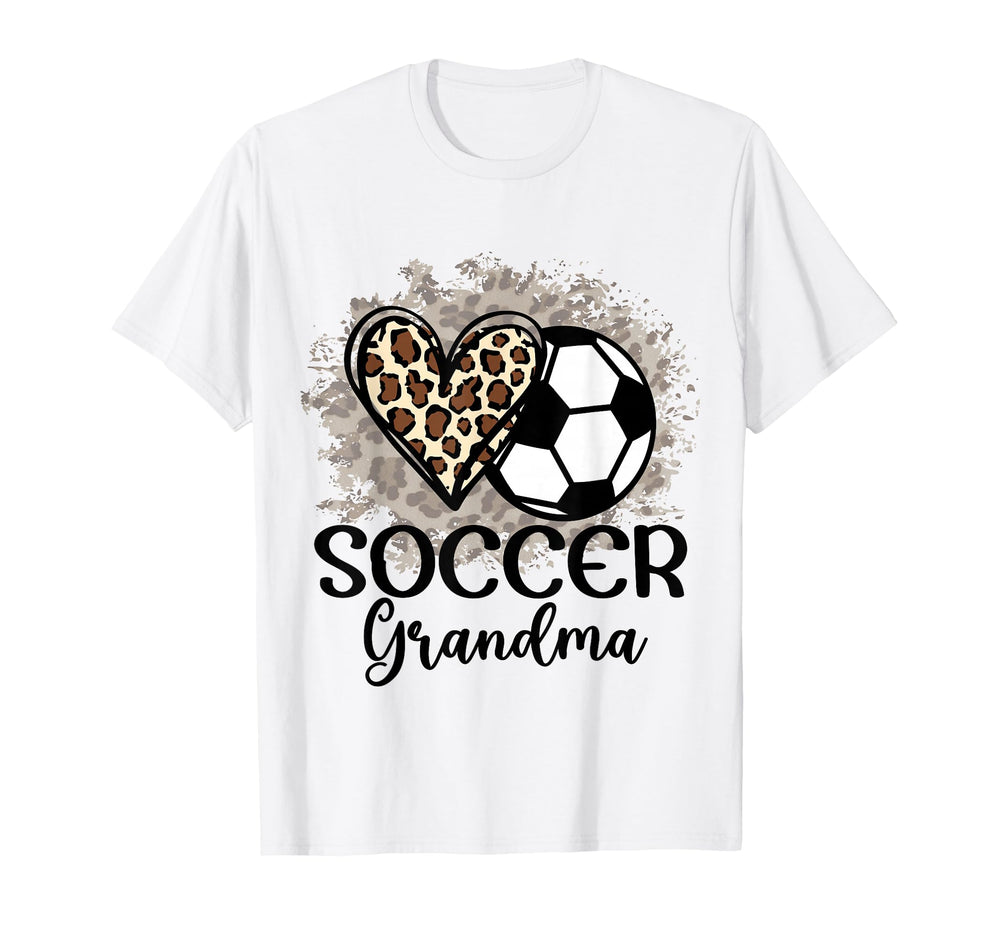 Soccer Grandma Funny Leopard Heart T-Shirt - Fun Novelty Design Unisex
