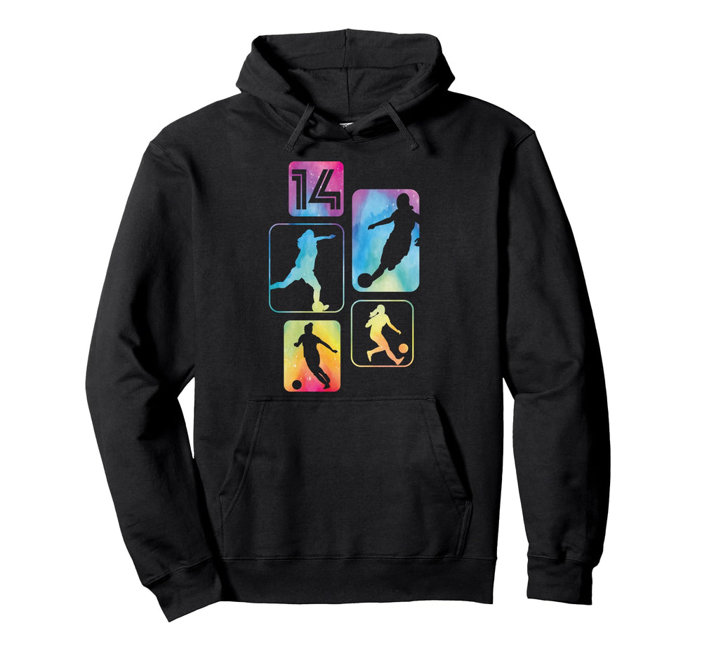 14Th Birthday Soccer Player Football Hoodie - Aesthetic Graphic Men Women