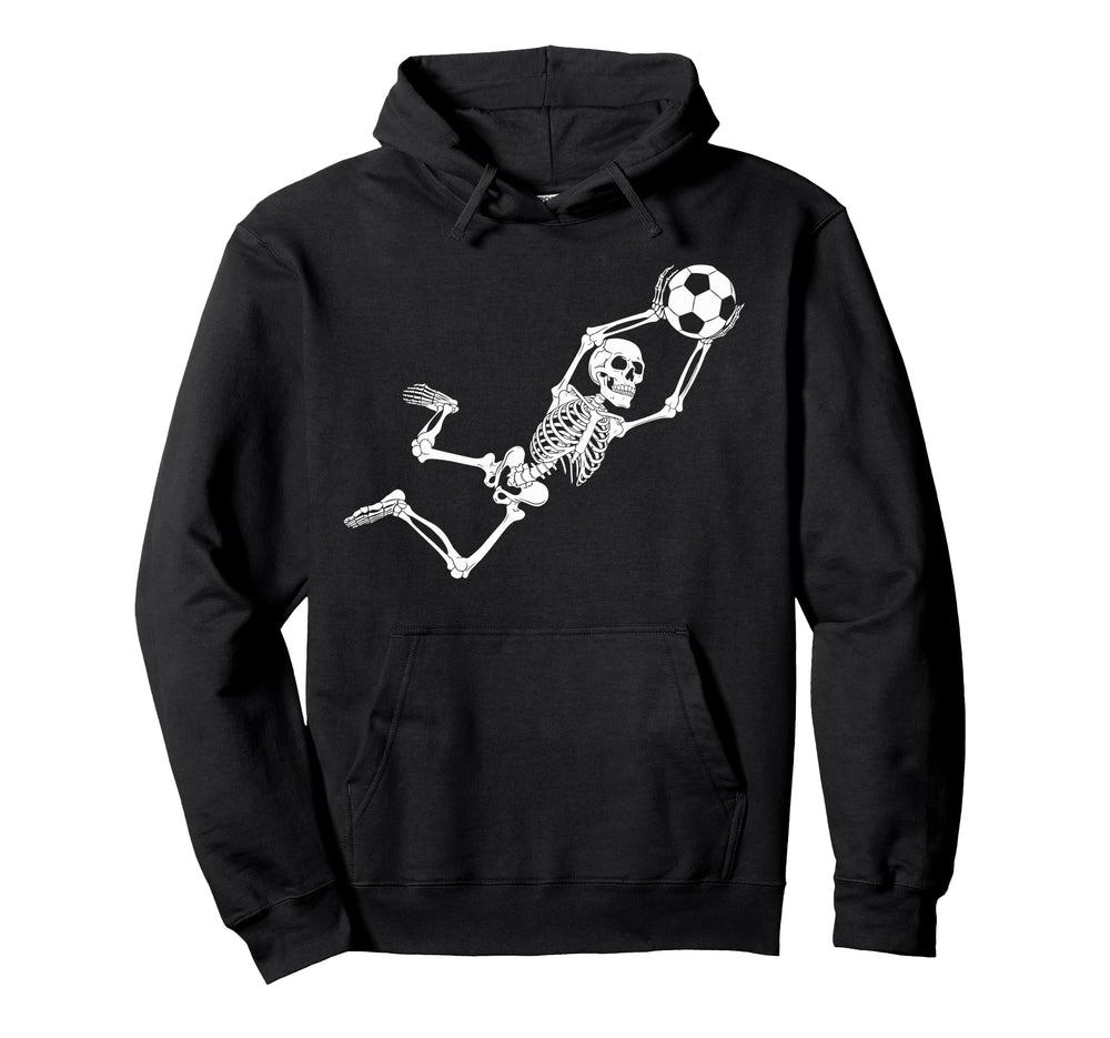 Funny Skeleton Soccer Lovers Spooky Hoodie - Novelty Apparel for Adults