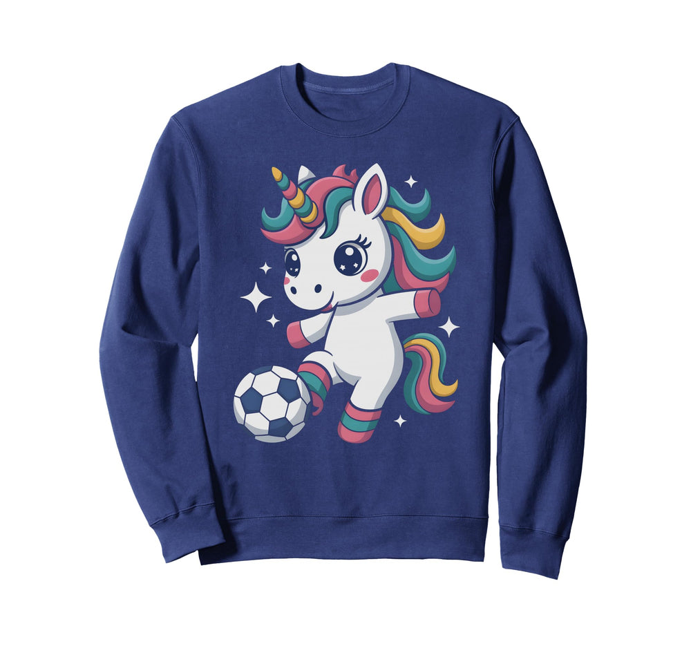 Kawaii Soccer Unicorn Just Who Loves Sweatshirt - Custom Art Print Unisex