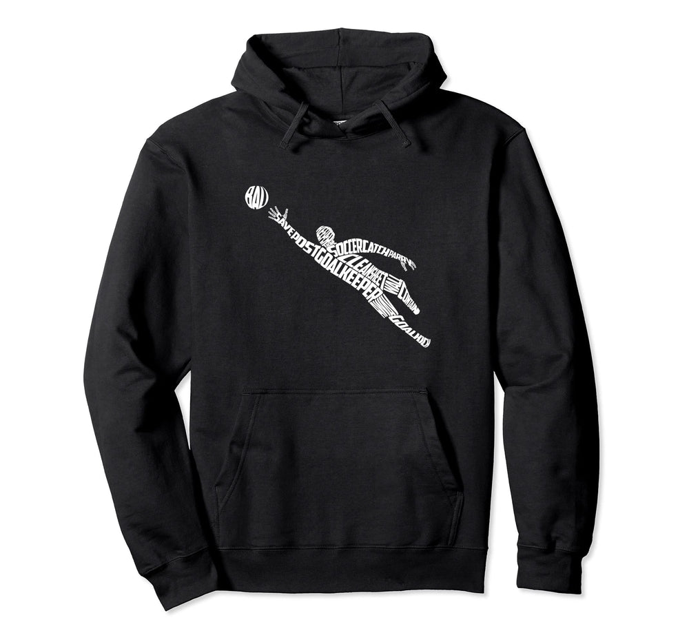 Soccer Goalkeeper Typography Hoodie - Unique Graphic for Adults