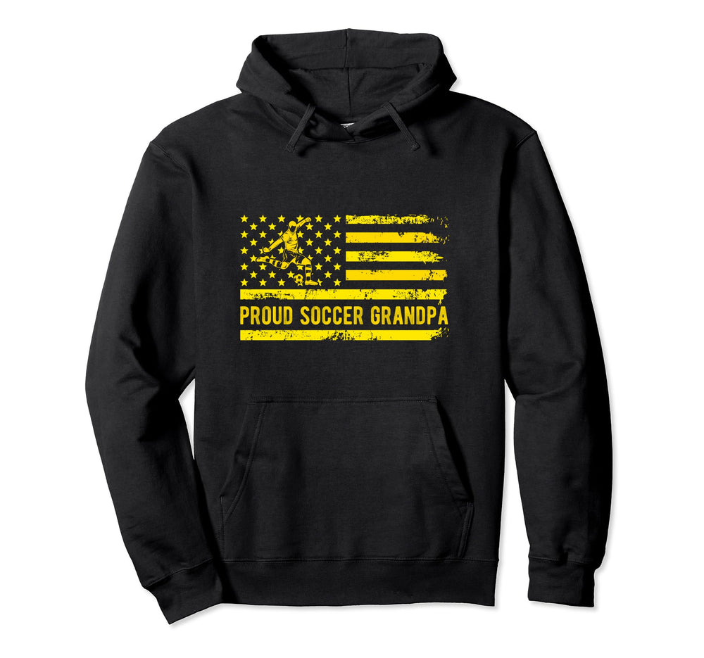 Proud Soccer Grandpa Usa Flag Family Hoodie - Aesthetic Graphic Men Women