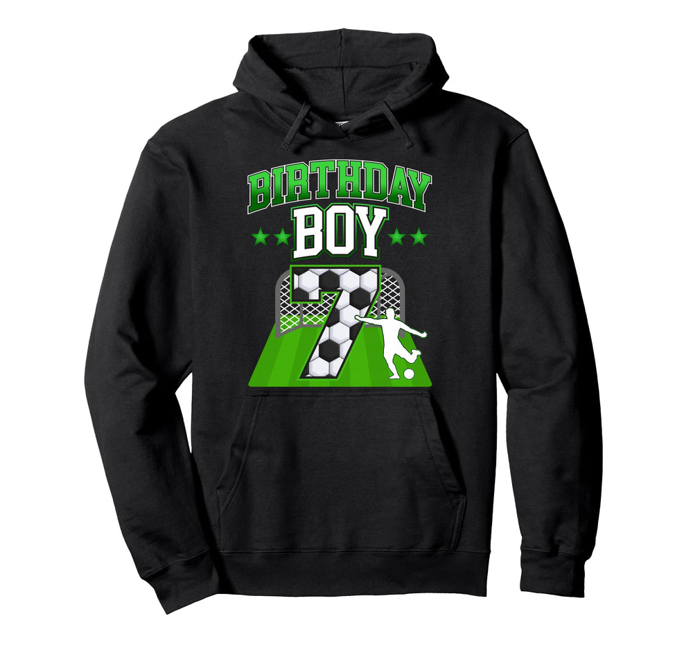 Soccer Themed Birthday Outfit 7 Year Hoodie - Streetwear Style Men Women