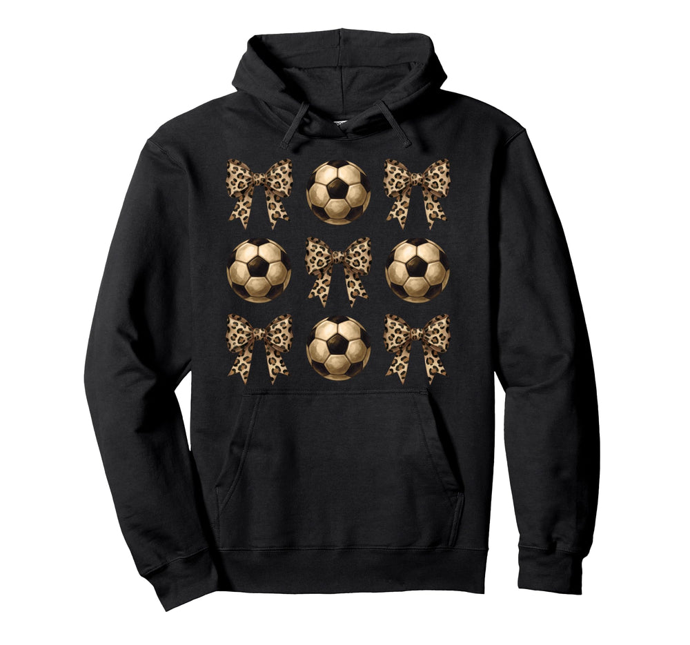 Soccer Mom Leopard Coquette Bows Teen Hoodie - Minimalist Print for Adults