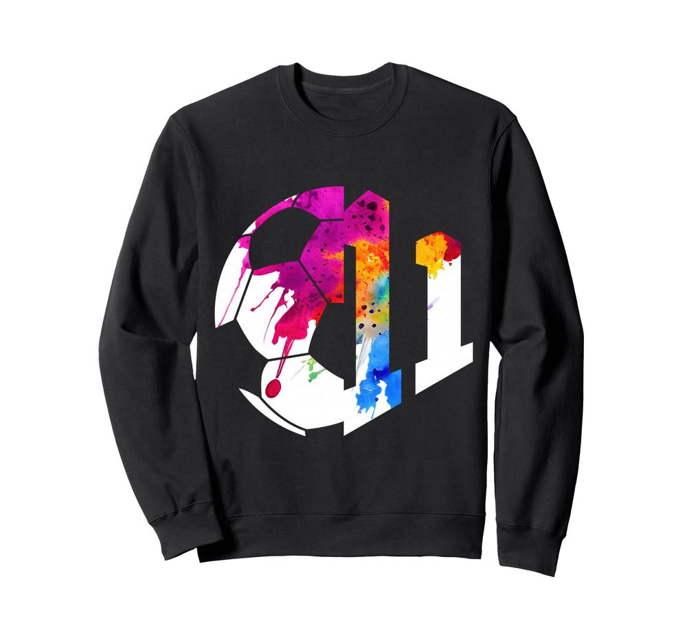 Number 11 Years Soccer 11Th Sweatshirt - Novelty Apparel for Adults