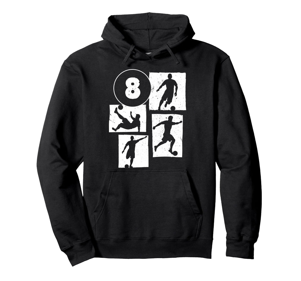 8Th Birthday Soccer Player Football 8 Hoodie - Novelty Apparel Men Women