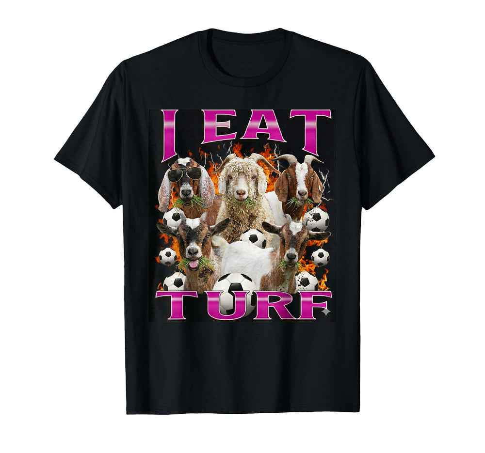 I Eat Turf Funny Goat Bootleg 90S T-Shirt - Minimalist Print for Adults
