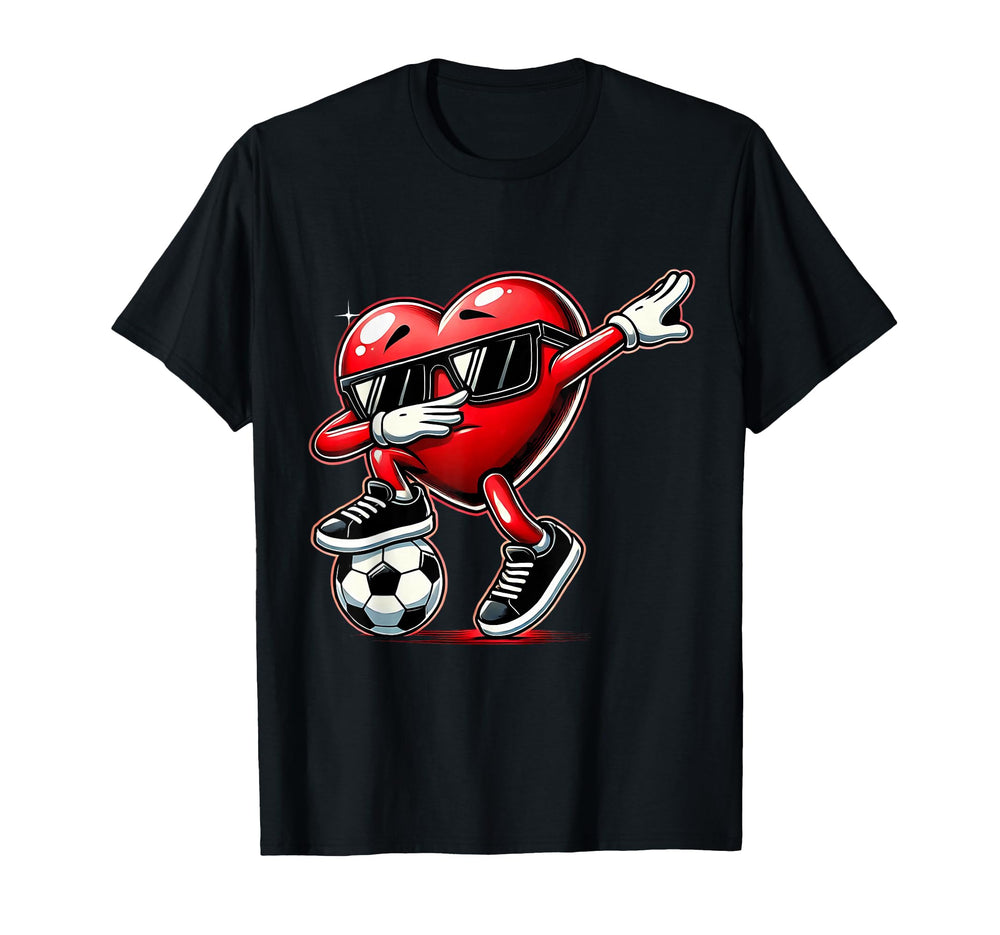 Dabbing Heart Dab Valentines Soccer Gifts T-Shirt - Graphic Print Unisex