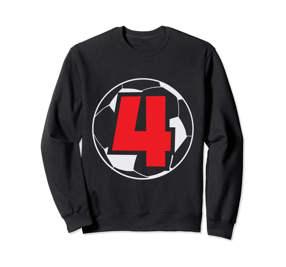 4Th Birthday 4 Years Soccer Sweatshirt - Trendy Graphic for Adults