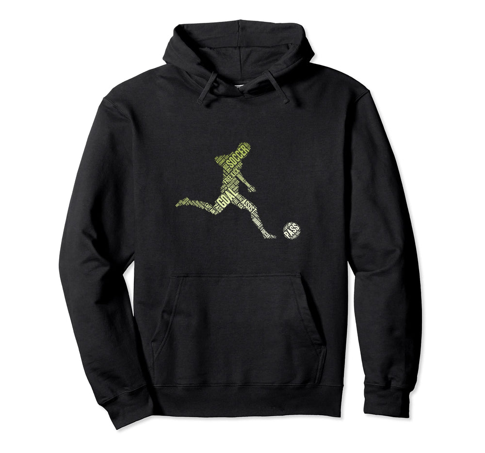 Soccer Player Typography Soccer Coach Hoodie - Minimalist Print Men Women
