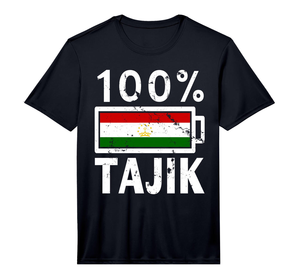 Tajikistan Flag 100 Tajik Battery T-Shirt - Casual Everyday Wear Unisex