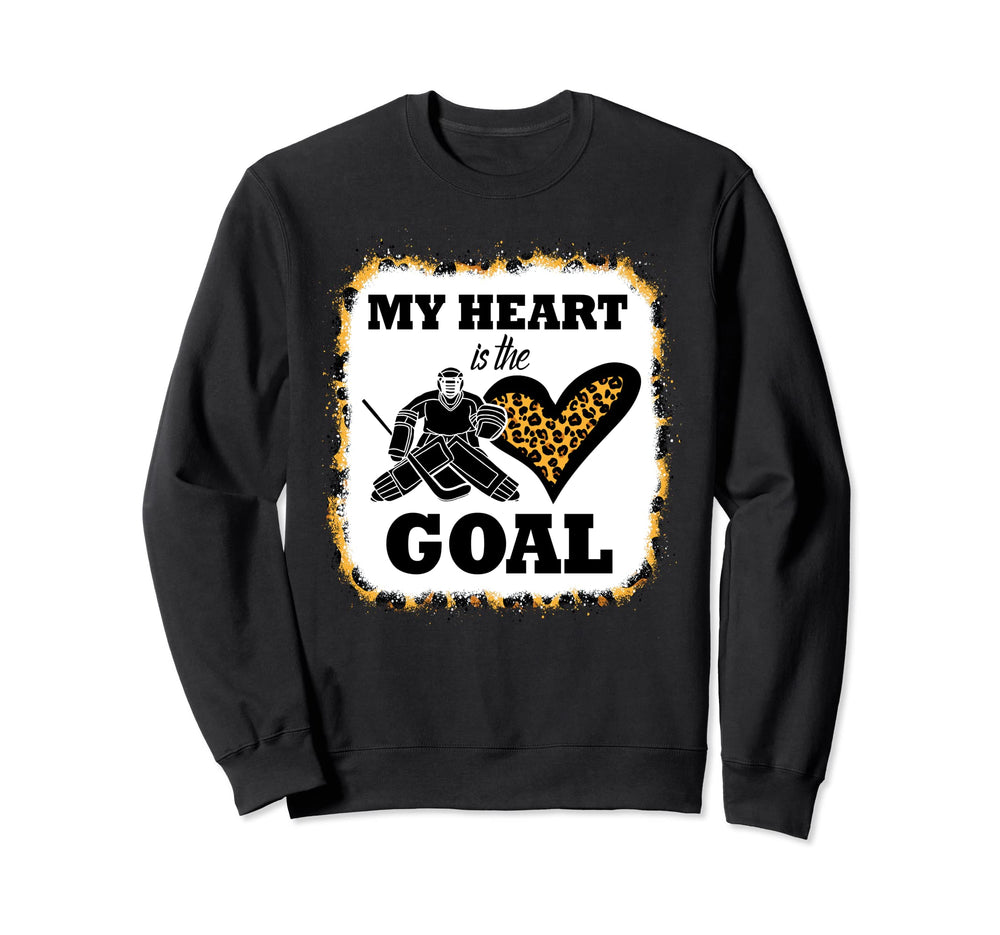 Hockey My Heart Is Goal Goalie Sweatshirt - Fun Novelty Design for Adults