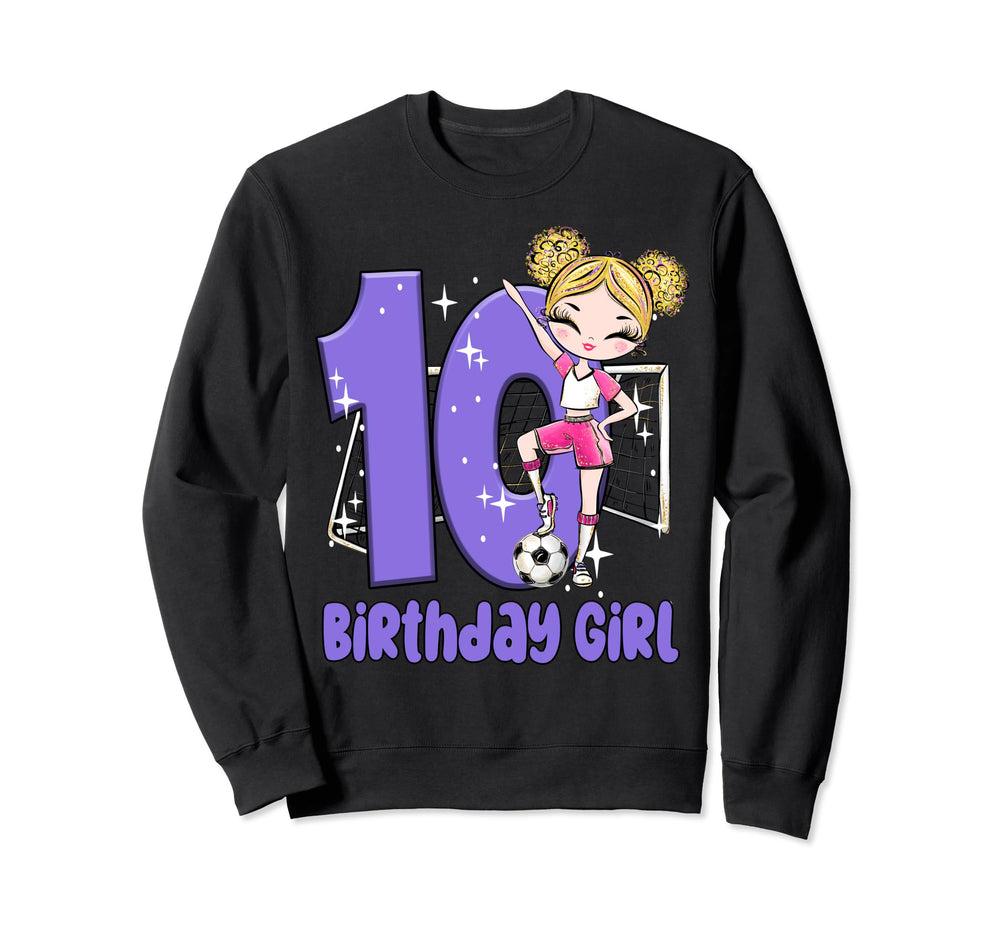 10Th Birthday Soccer Party Ten Double Sweatshirt - Novelty Apparel Unisex