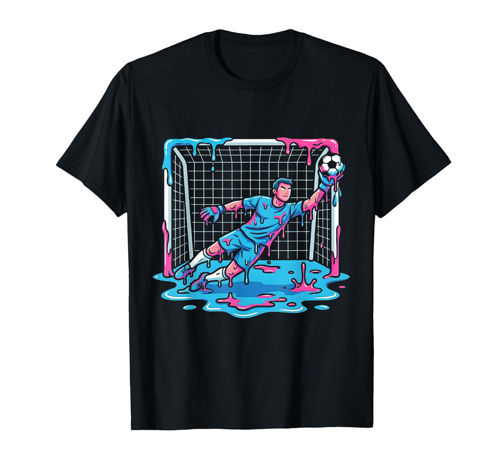 Soccer Goalie Goalkeeper Dripping Paint T-Shirt - Custom Art Print Unisex