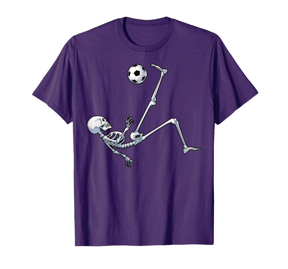 Skeleton Soccer Football Halloween T-Shirt - Minimalist Print for Adults
