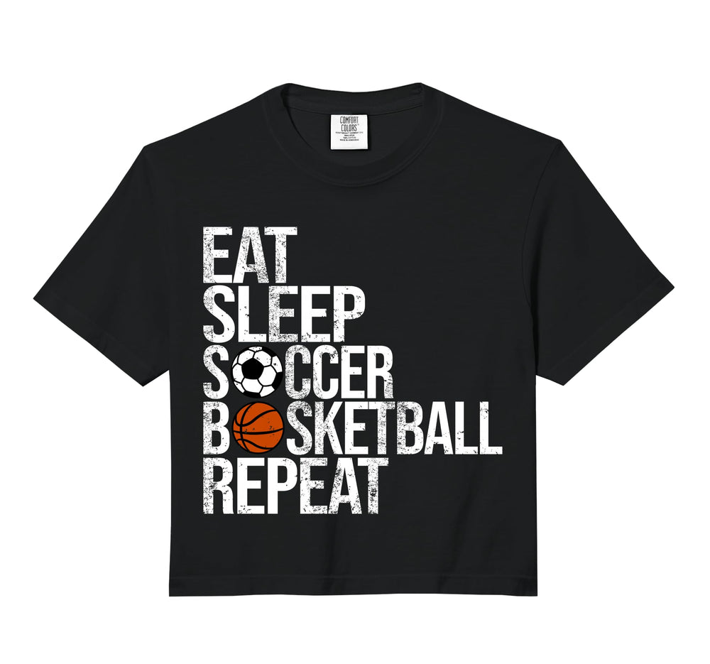 Eat Sleep Soccer Basketball Repeat Sweatshirt - Aesthetic Graphic Unisex