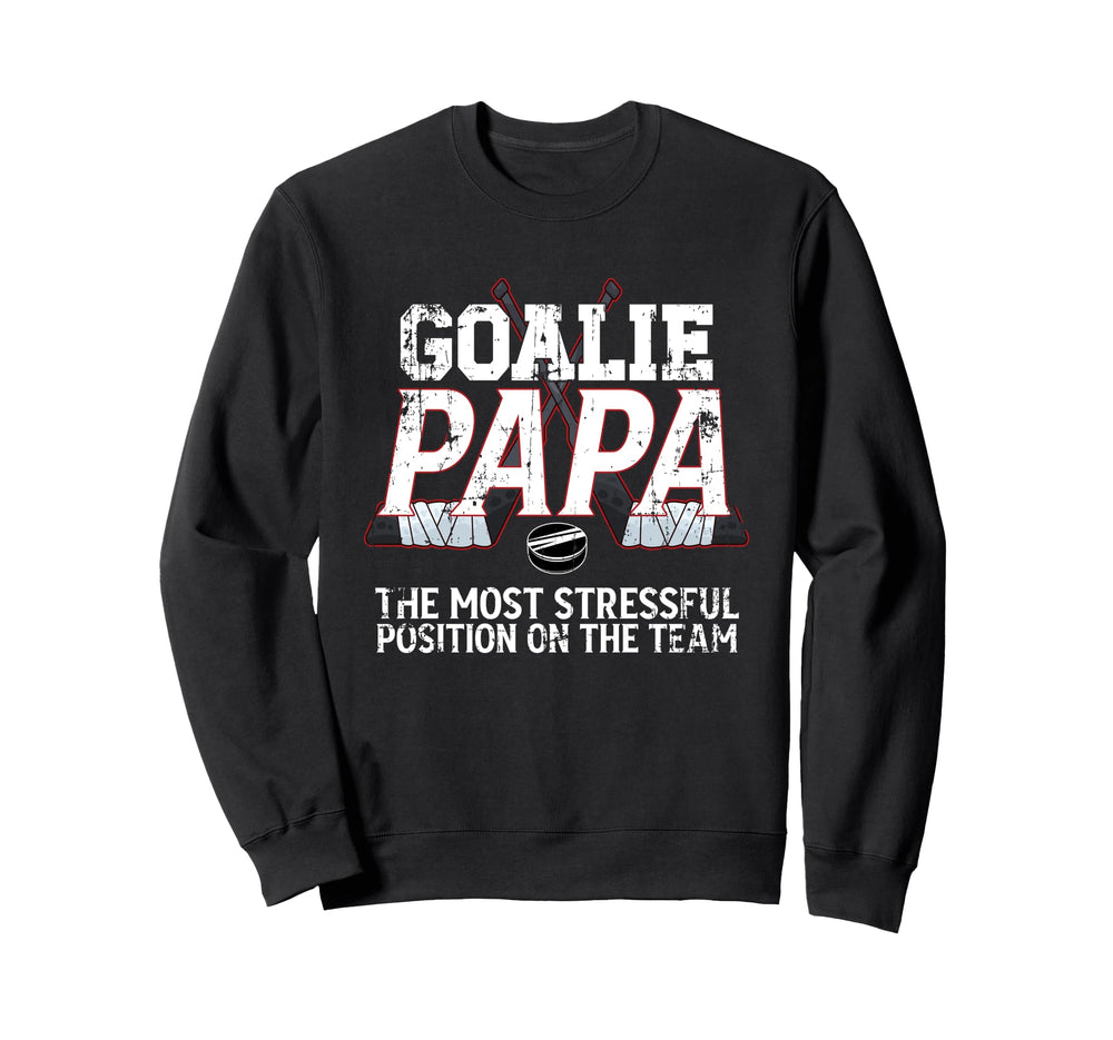 Ice Hockey Goalie Papa Funny Sweatshirt - Casual Everyday Wear for Adults