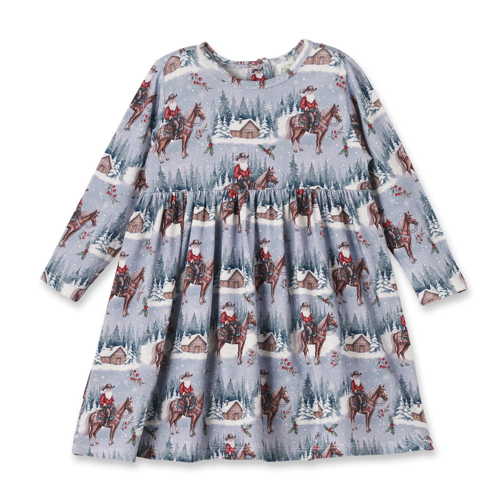 Cowgirl Christmas Girls Dress – Soft Bamboo Holiday Style Tesa Babe
