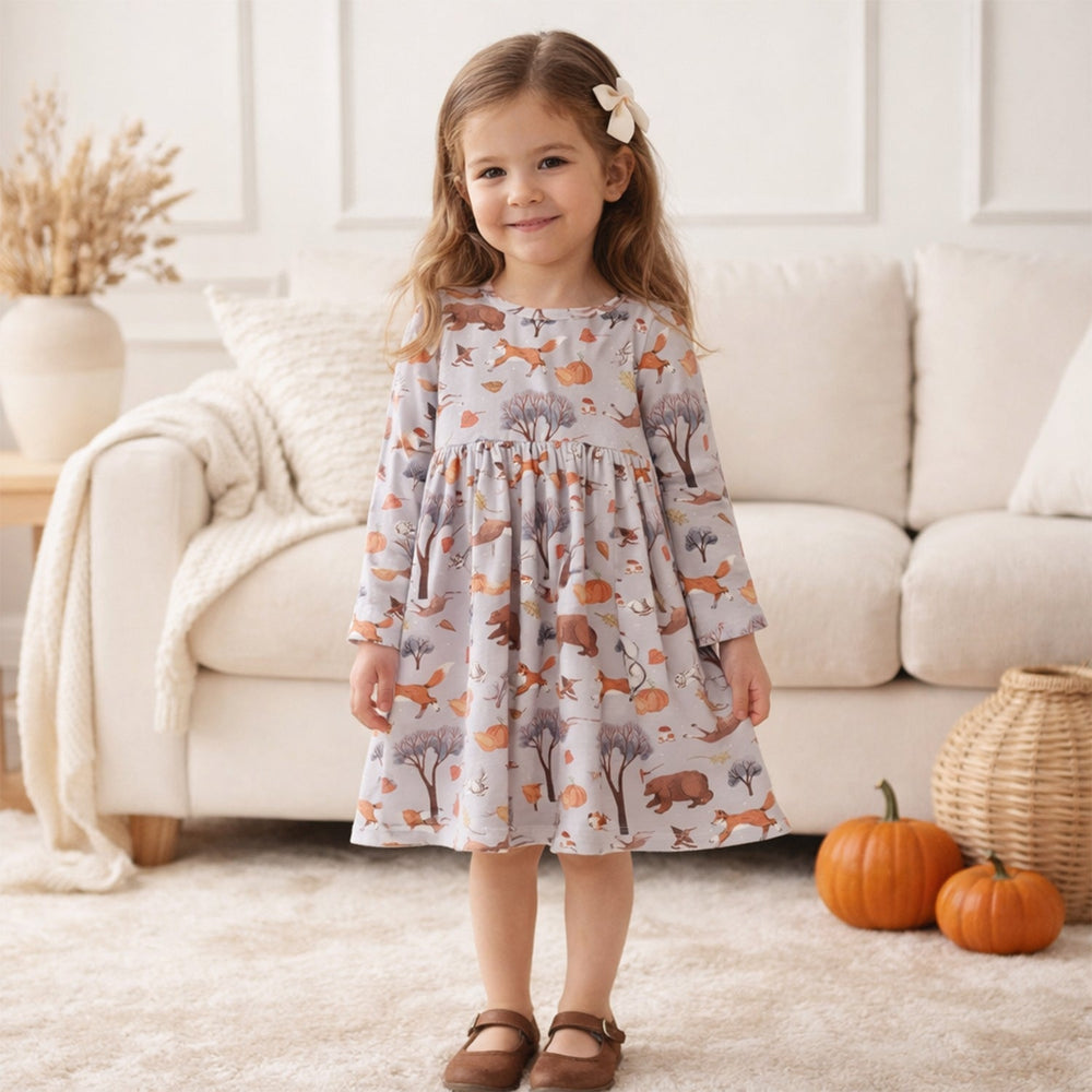 Forest Frolic Twirl Dress - Bamboo Fall Girls Outfit Tesa Babe