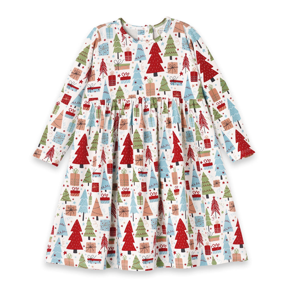 Christmas Merry Girl's Soft Bamboo Dress - Sibling Matching Tesa Babe
