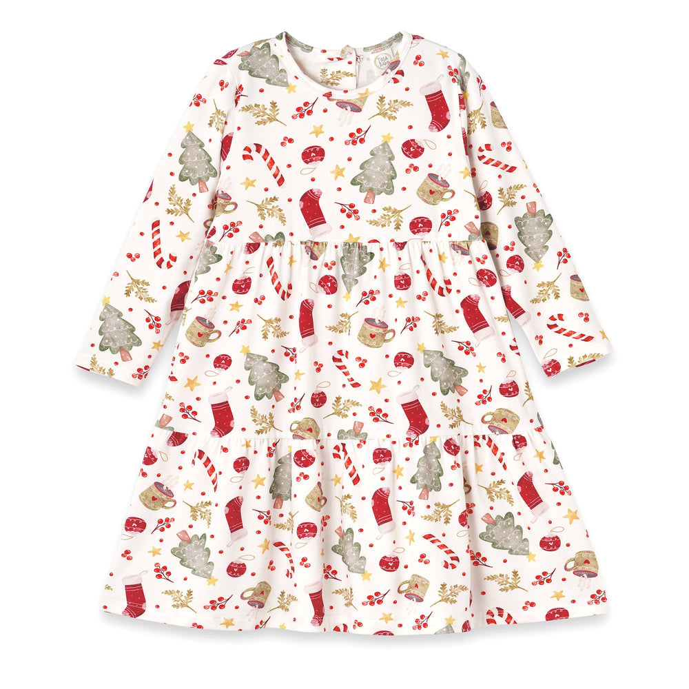 Girls’ Christmas Dress – Bamboo Holiday Tiered Twirl Dress Tesa Babe