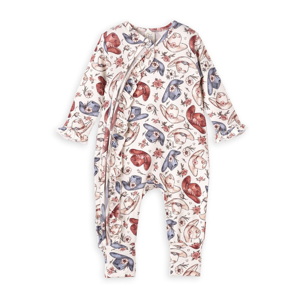 Wildflower Rodeo Cowgirl Zipper Romper - Bamboo Baby Tesa Babe