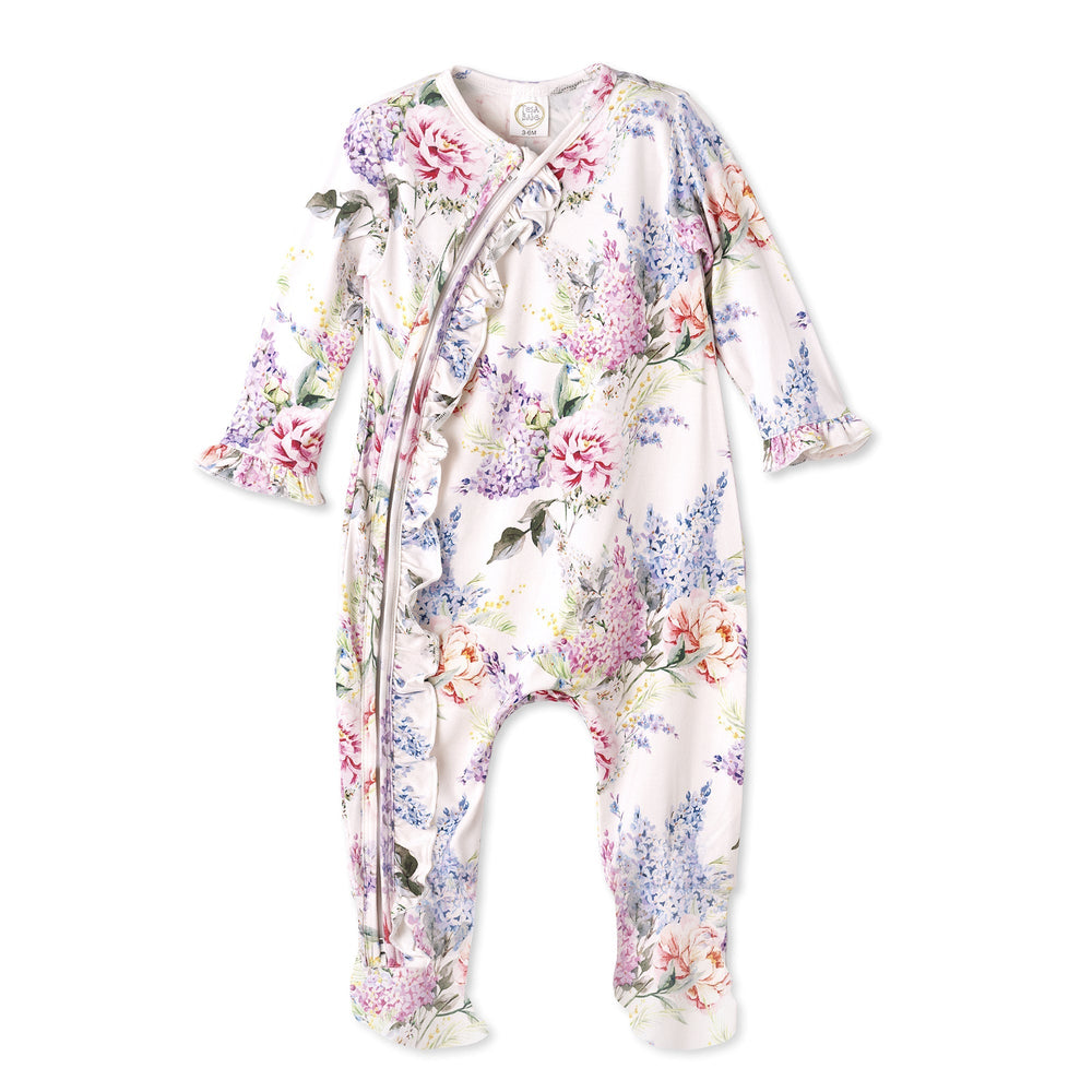 Dream Blossom Soft Bamboo Baby Girl Floral Zipper Romper Tesa Babe