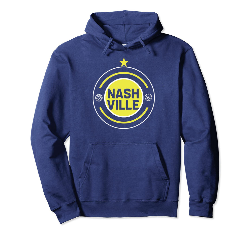 Nashville Soccer Jersey Crest Hoodie - Novelty Apparel for Adults