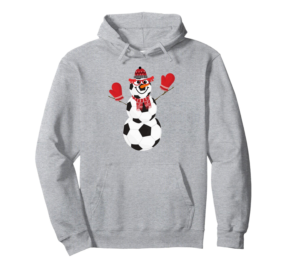 Soccer Balls Snowman Winter Sports Team Hoodie - Minimalist Print Unisex