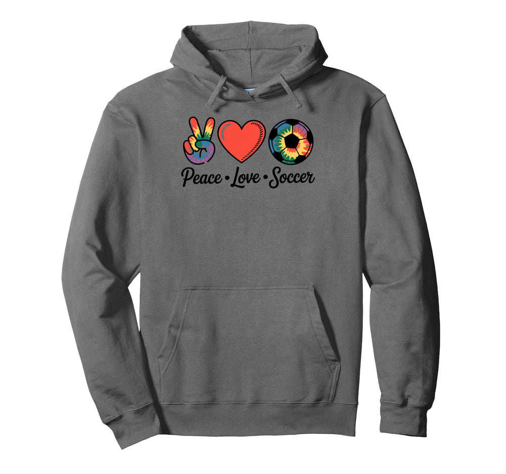Peace Love Soccer Football Soccer Hoodie - Novelty Apparel for Adults