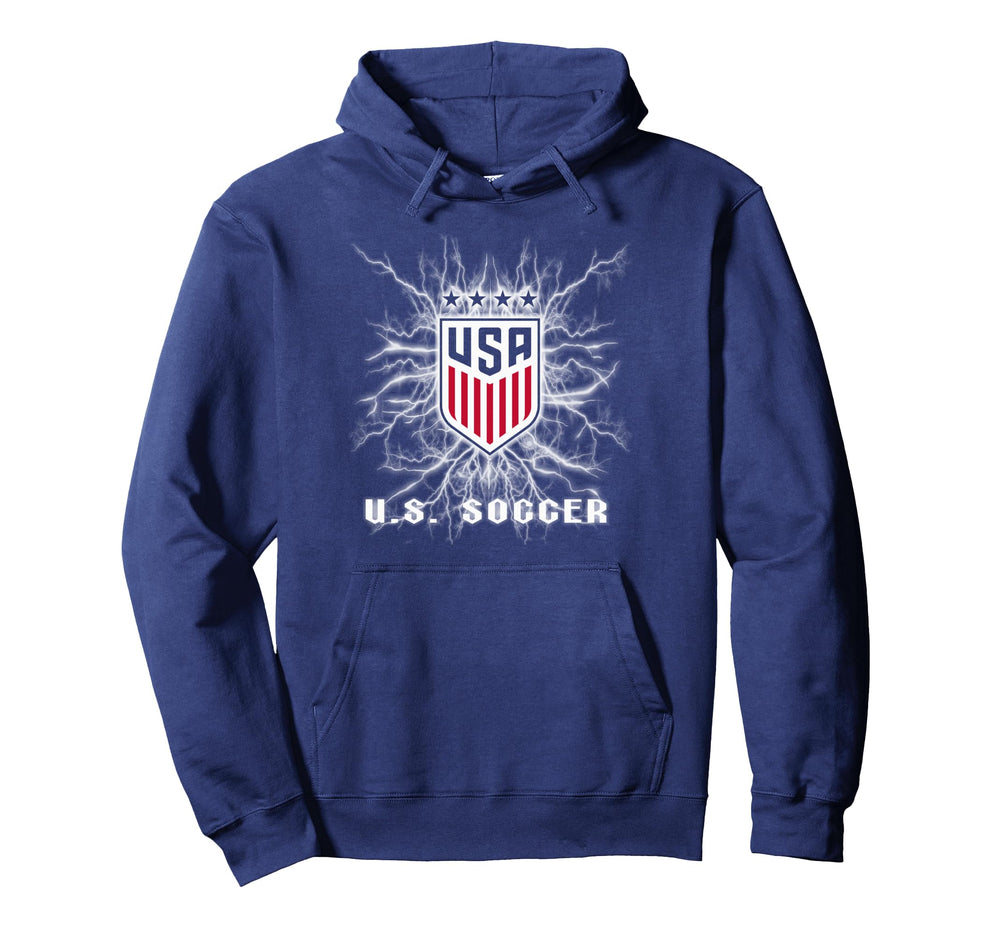 U S Soccer Electricity Uswnt Womens Hoodie - Trendy Graphic Men Women