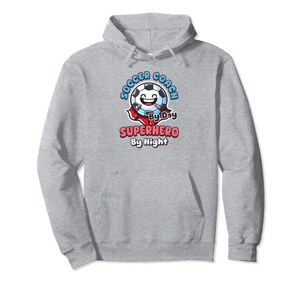 Soccer Coach Day Superhero Night Soccer Hoodie - Graphic Print for Adults