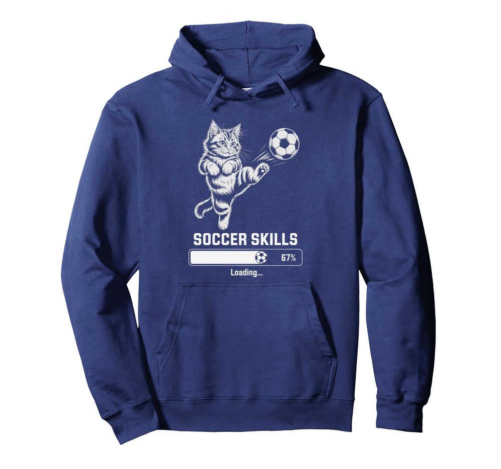 Funny Cat Soccer Skills Loading Kitty Mom Hoodie - Graphic Print Unisex