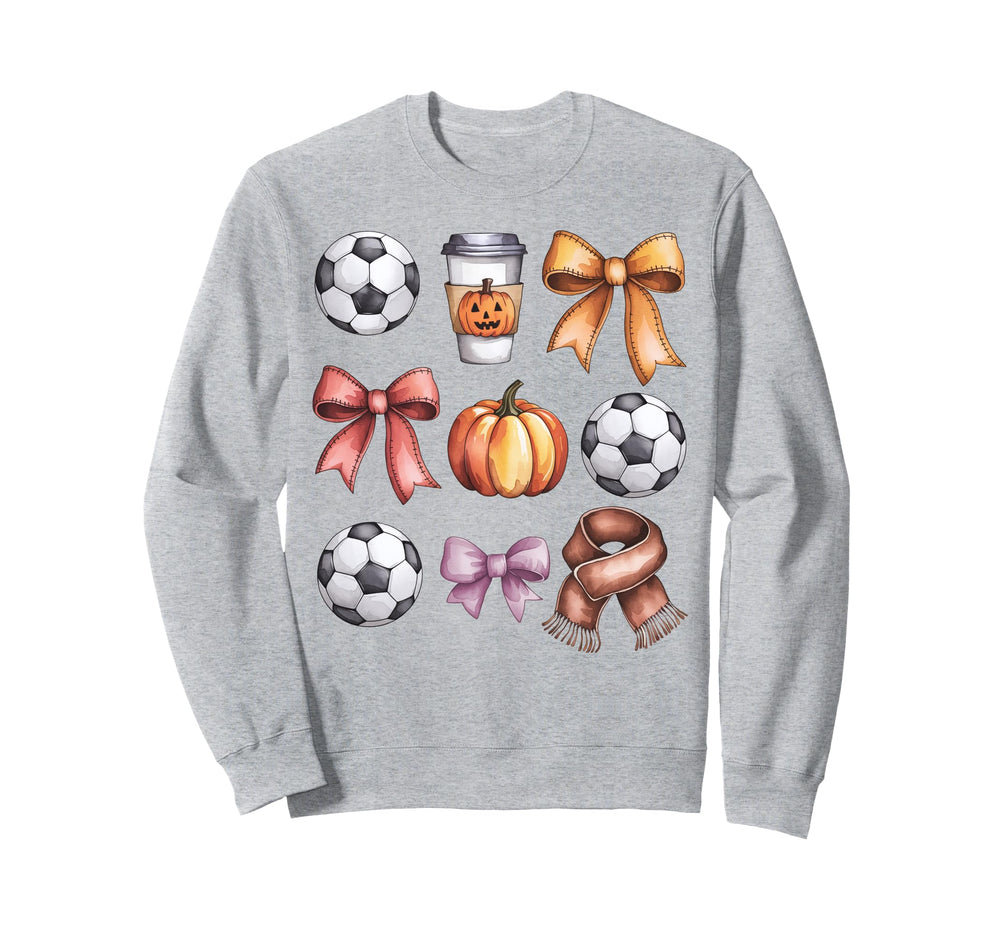 Coquette Fall Soccer Autumn Bow Sweatshirt - Fun Novelty Design Men Women