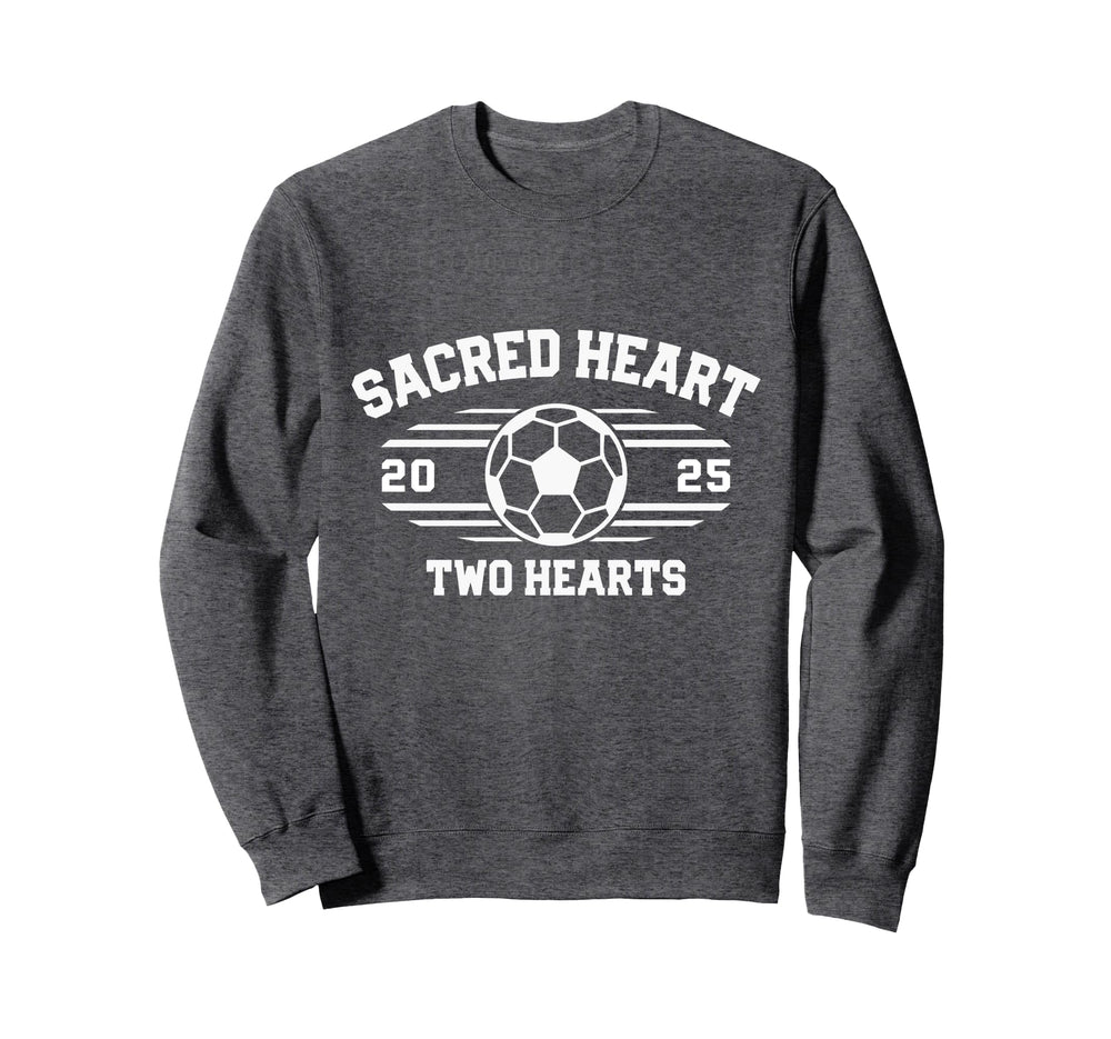 Sacred Heart Two Hearts Soccer Ball Sweatshirt - Trendy Graphic Men Women