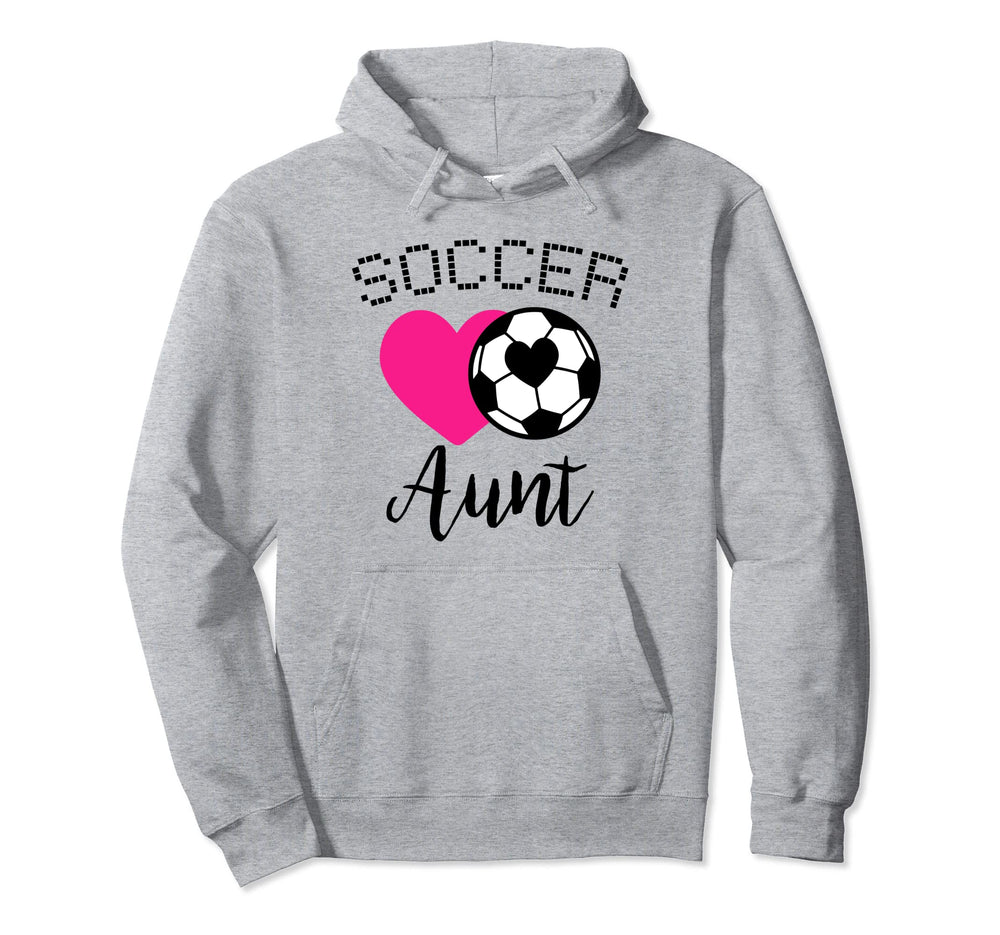 Soccer Aunt Love Heart Auntie Niece Hoodie - Aesthetic Graphic Unisex