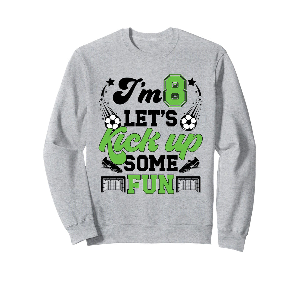 8Th Birthday Soccer Eight Year Old Sweatshirt - Minimalist Print Men Women