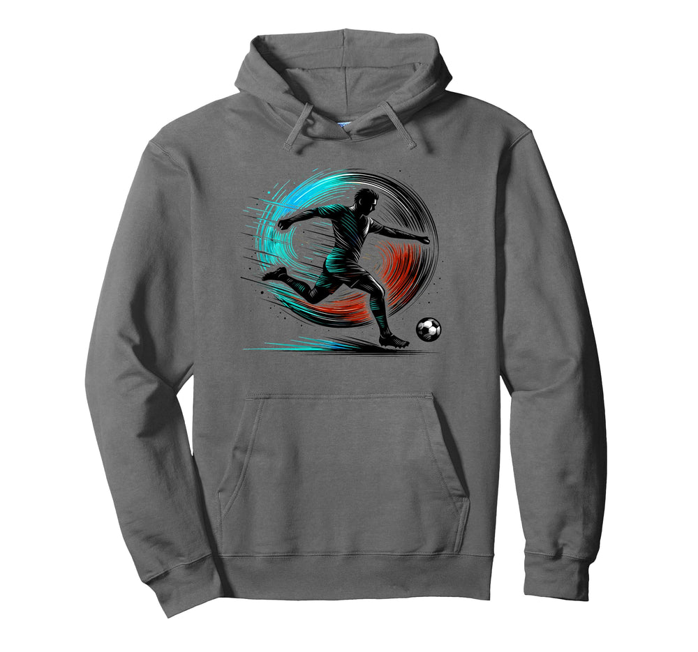 Powerful Soccer Kick Male Athletes And Hoodie - Trendy Graphic Men Women