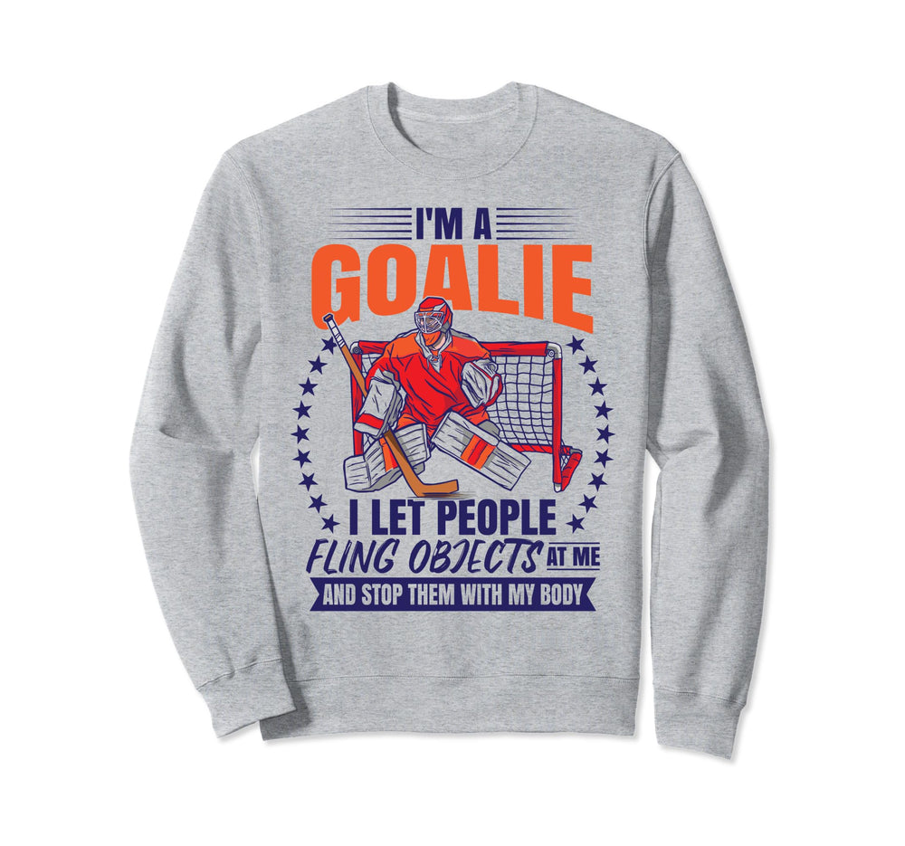 Ice Hockey Goalie Hockey Goalkeeper Sweatshirt - Minimalist Print Men Women