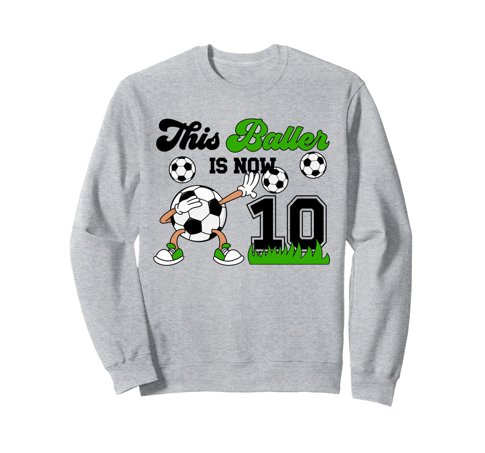10Th Birthday Soccer Ten Year Old Sweatshirt - Graphic Print for Adults