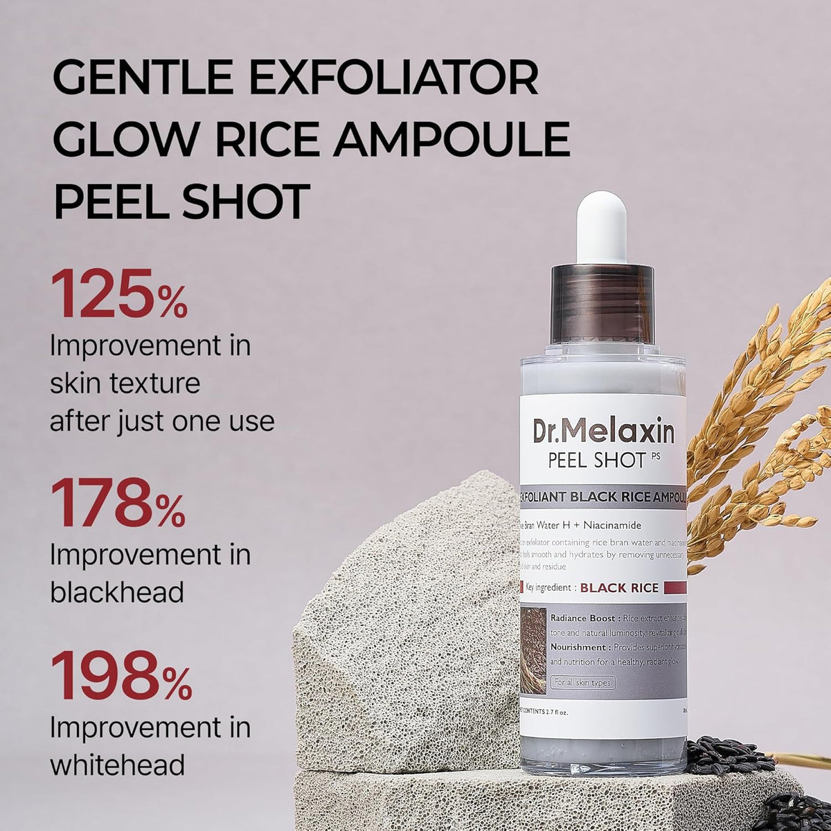 Dr. Melaxin Peel Shot Exfoliant Black Rice Ampoule - Snipetell