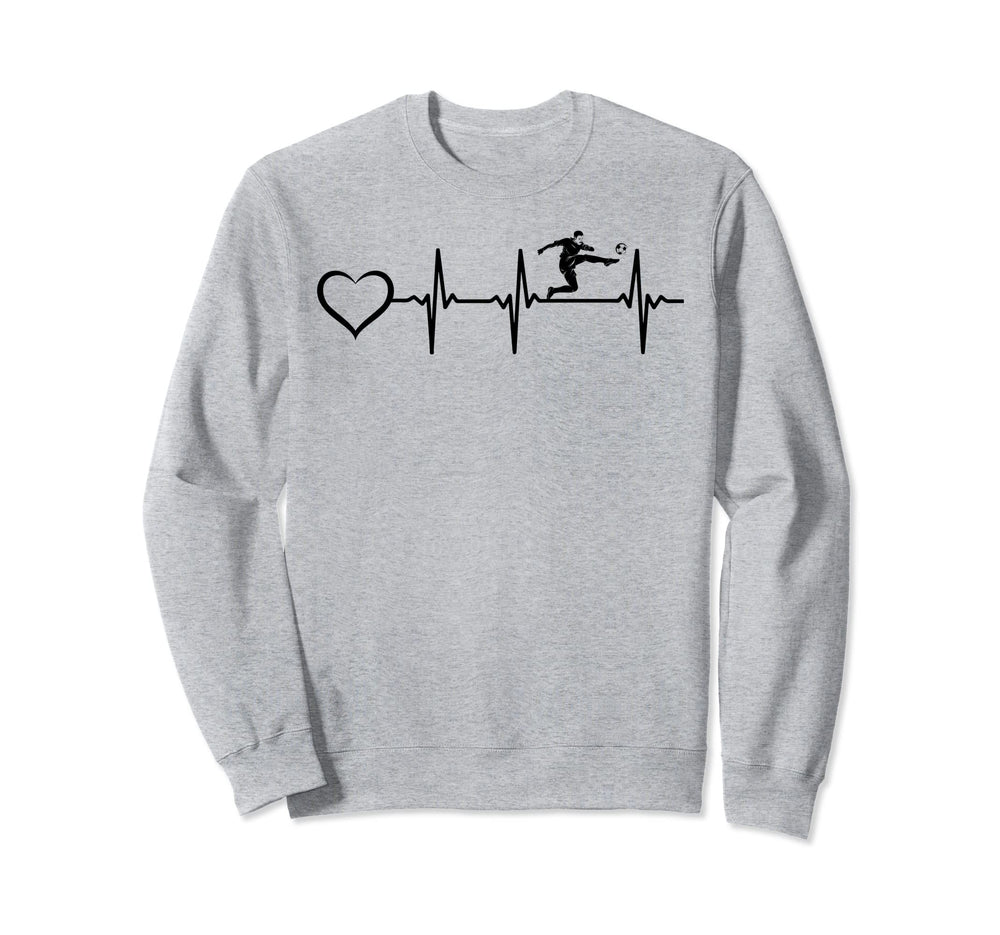 Soccer Heartbeat Heart Soccer Player Sweatshirt - Novelty Apparel Men Women