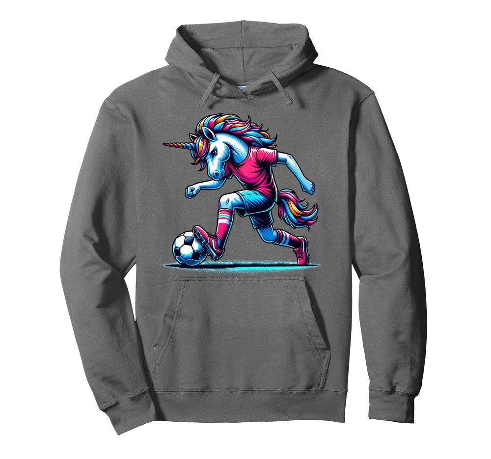 Footballer Unicorn Fans Soccer Team Hoodie - Fun Novelty Design Unisex