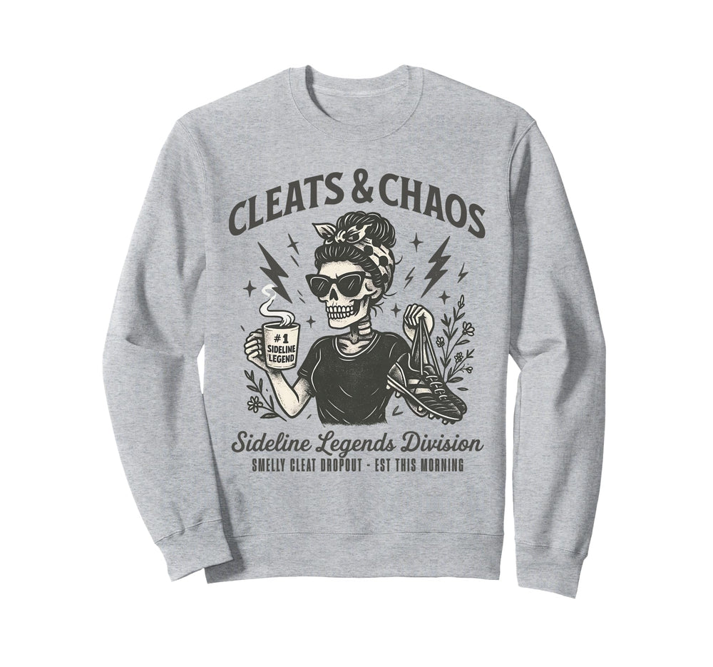 Cleats Chaos Skeleton Soccer Mom Sweatshirt - Unique Graphic Men Women