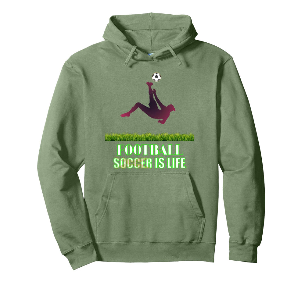 Soccer Is Life Bold Modern Hoodie - Graphic Print Men Women