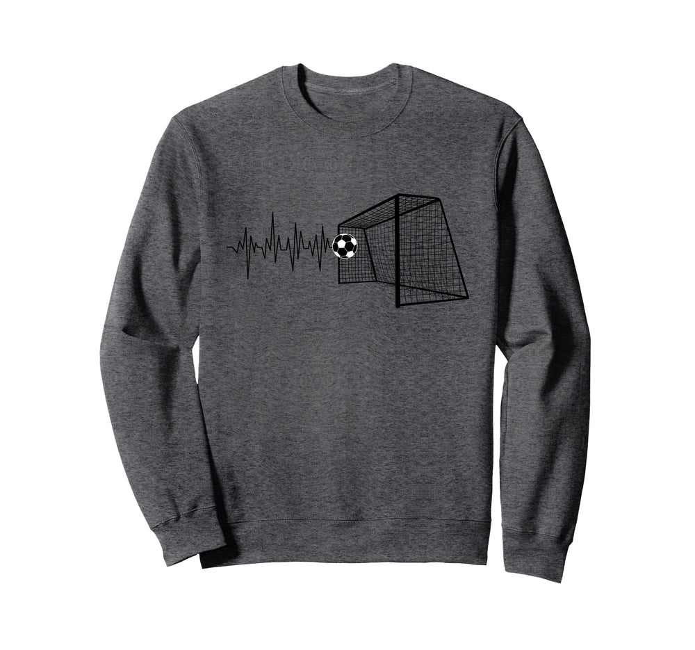 Funny Soccer Heartbeat Ecg Football Sweatshirt - Custom Art Print Unisex