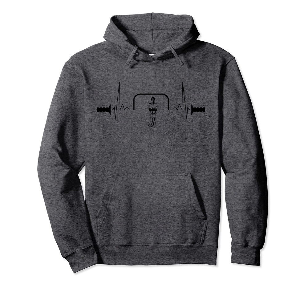 Foosball Goalkeeper Heartbeat Table Hoodie - Trendy Graphic Men Women