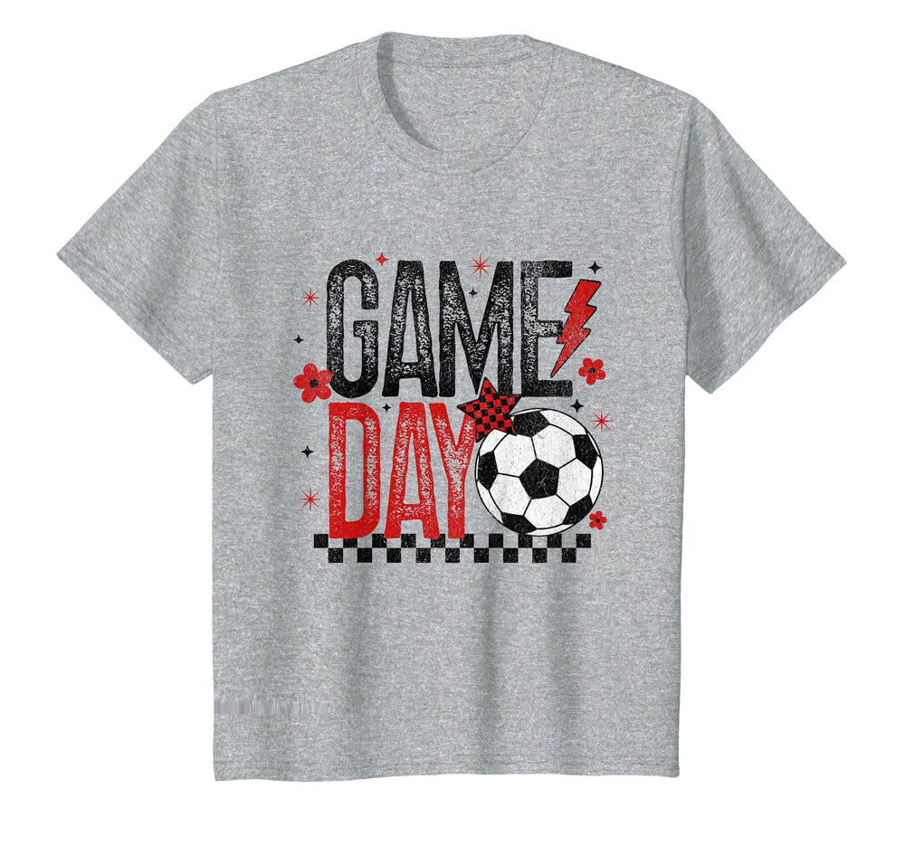 Game Day Soccer Season Checkered T-Shirt - Aesthetic Graphic for Adults
